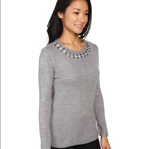 Ivanka Trump Jewel Neck Sweater